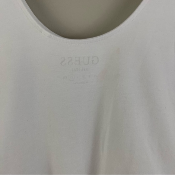 GUESS Y2K 90's Vibes White Red Classic Triangle Logo Bodysuit - Picture 9 of 12